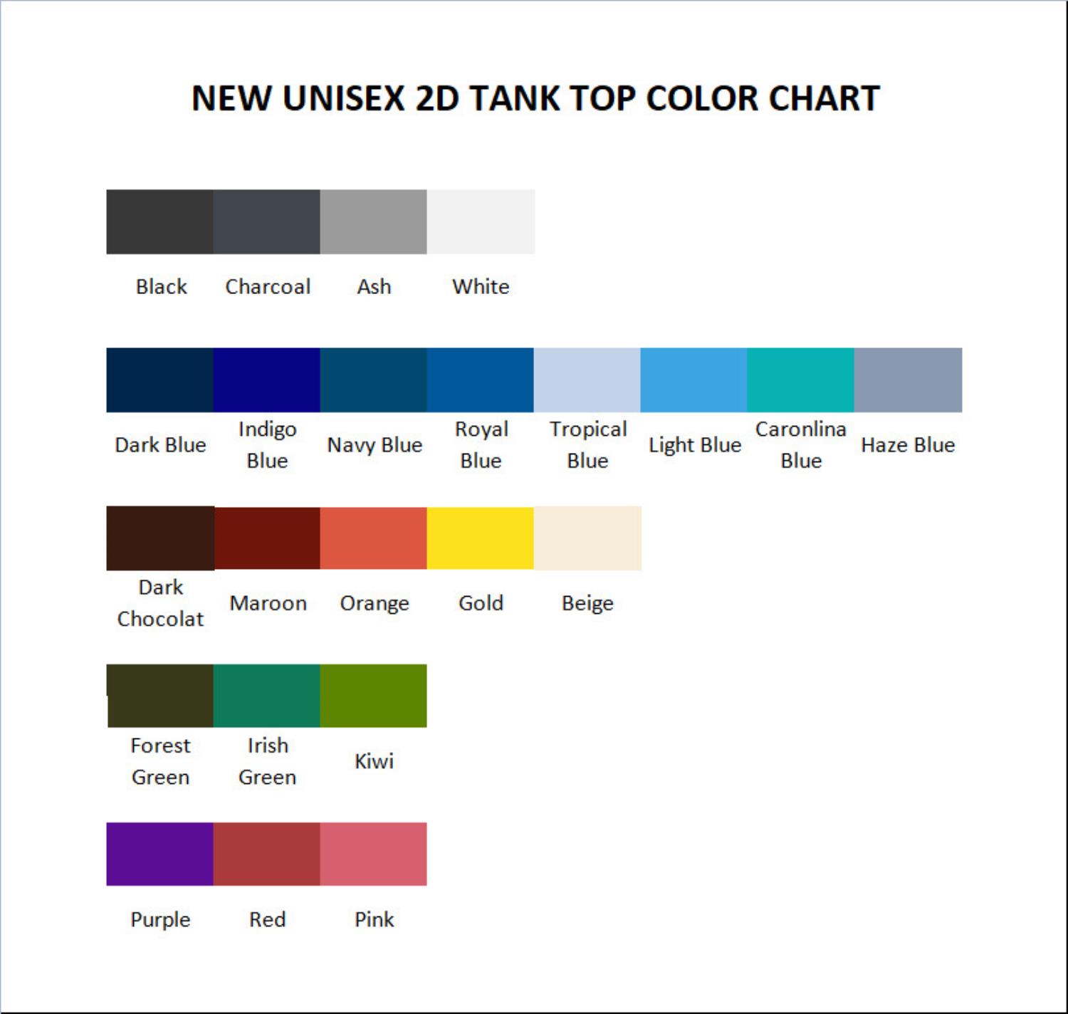 tank top color chart - Dorohedoro Merch