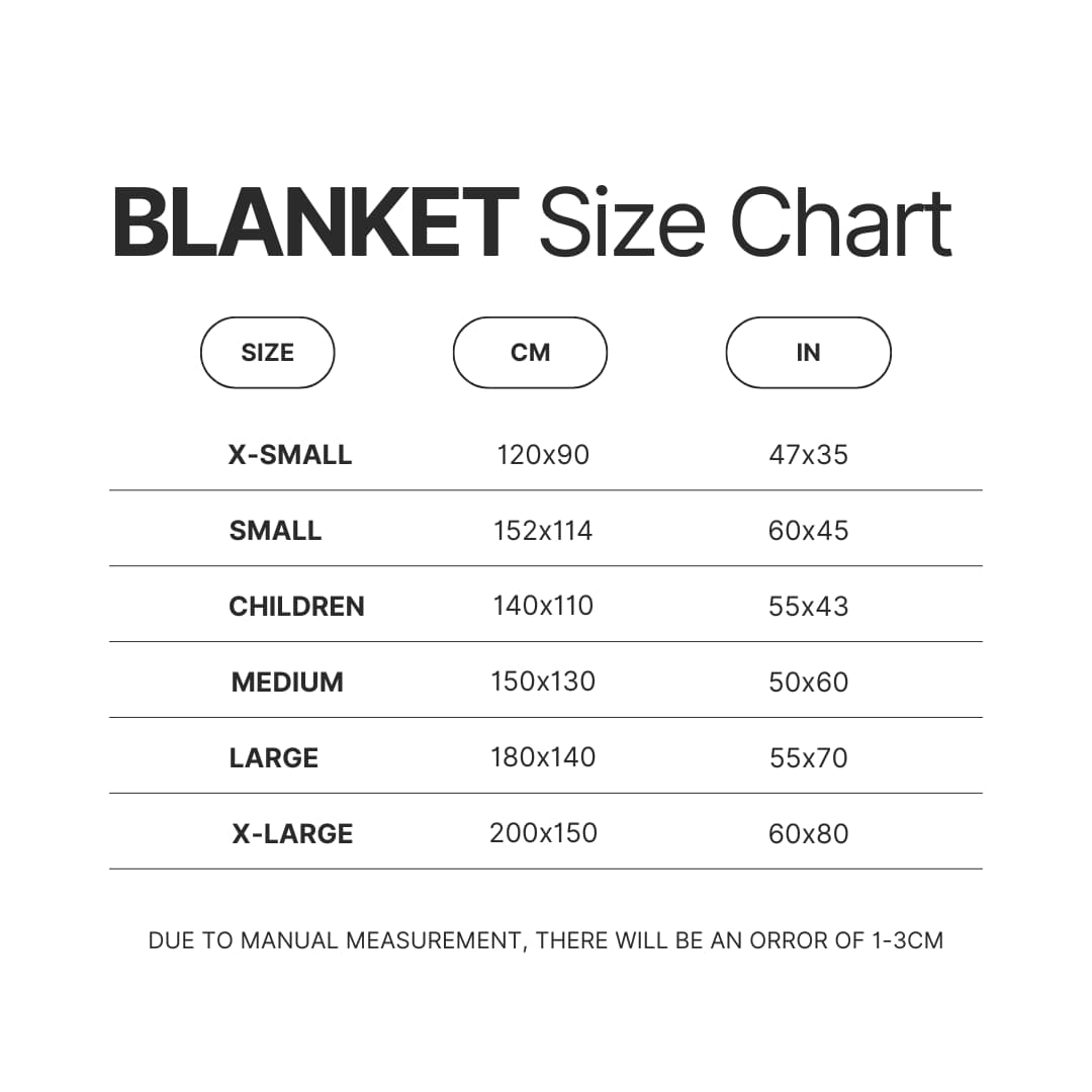 Blanket Size Chart - Dorohedoro Merch