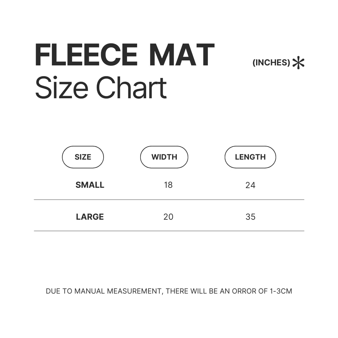 Fleece Mat Size Chart - Dorohedoro Merch